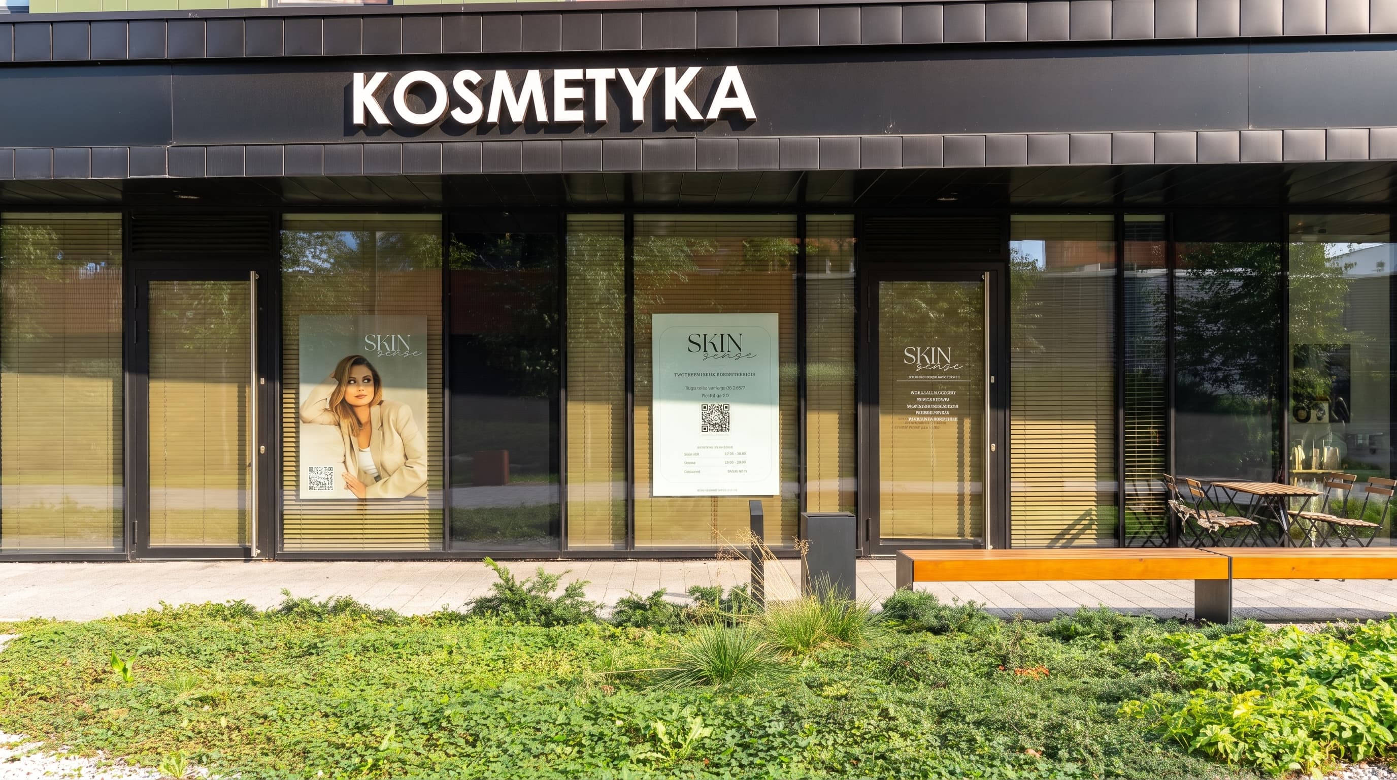 Wejście do salonu Skin Sense